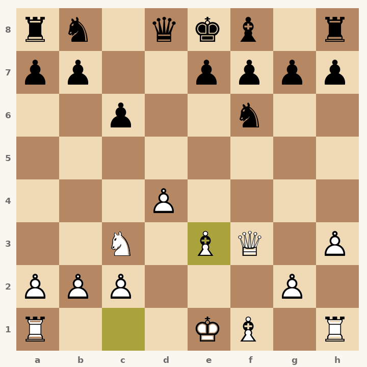 Chess diagram: Blackmar-Diemer Gambit Accepted: Teichmann Defense, Classical Variation after 8. Be3