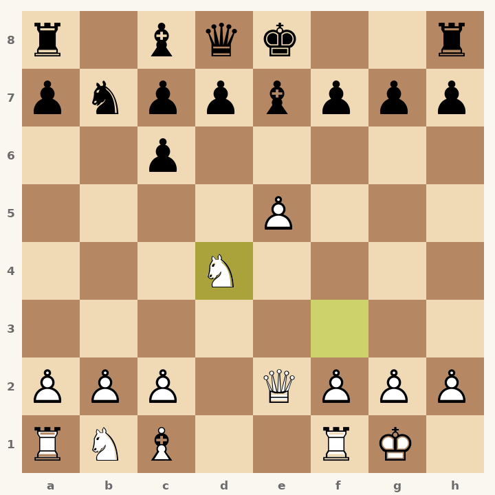Chess diagram: Ruy Lopez: Berlin Defense, Winawer Attack after 9. Nd4
