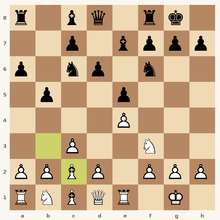 Chess diagram: Ruy Lopez: Closed, Lutikov Variation after 9. Bc2